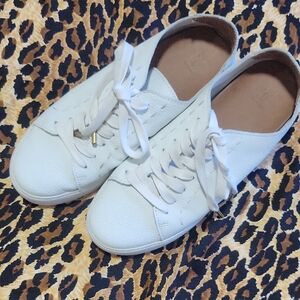 Frye White Leather Women's Low Lace  Sneakers SZ 8